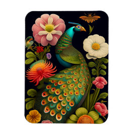 Der Pfau | Modernes Haeckel Magnet