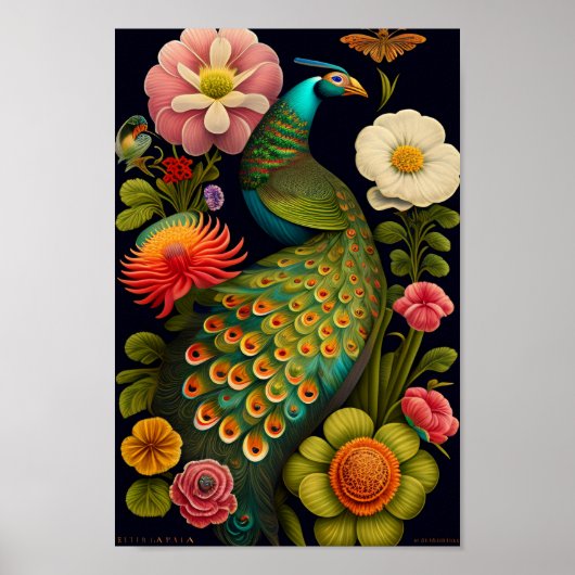 Der Pfau | Modernes Haeckel Poster (Vorne)