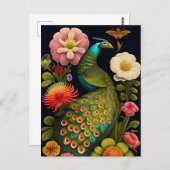 Der Pfau | Modernes Haeckel Postkarte (Vorne/Hinten)