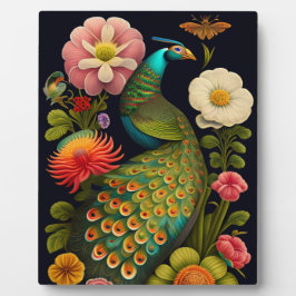 Der Pfau | Modernes Haeckel Tabletop Fotoplatte