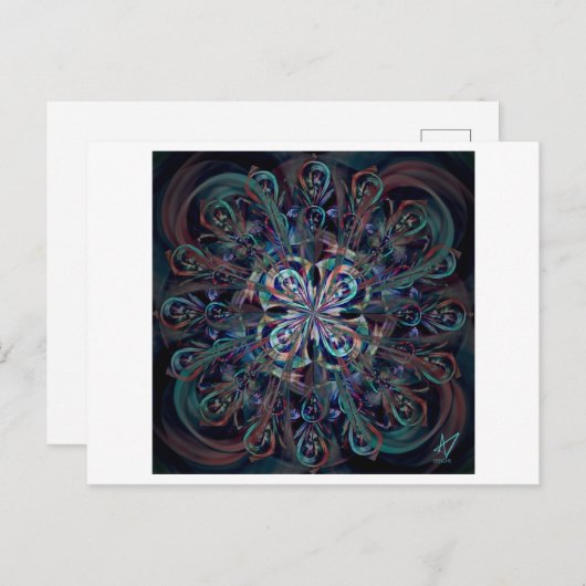 Der Pfau Postkarte (Vorne/Hinten)