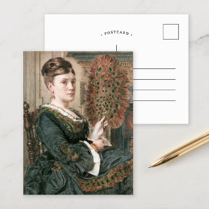 Der Pfauenfan   Edward John Poynter Postkarte