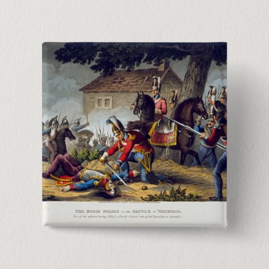 Der Pferdeschutz am Kampf von Waterloo, engrav Button (Vorderseite)