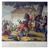 Der Pferdeschutz am Kampf von Waterloo, engrav Fliese (Vorderseite)
