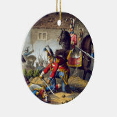 Der Pferdeschutz am Kampf von Waterloo, engrav Keramik Ornament (Rechts)