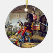 Der Pferdeschutz am Kampf von Waterloo, engrav Keramik Ornament (Vorne)