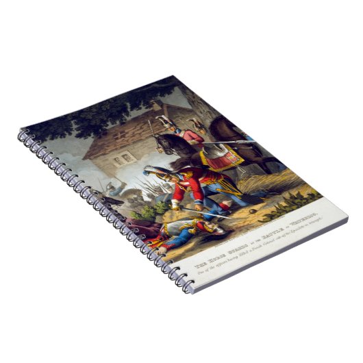 Der Pferdeschutz am Kampf von Waterloo, engrav Notizblock (Rechte Seite)