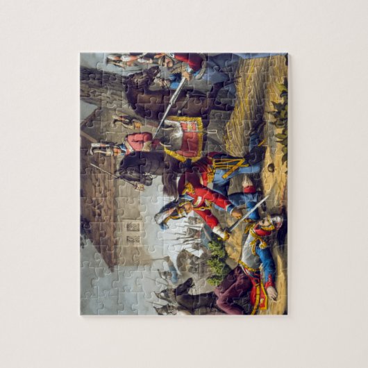 Der Pferdeschutz am Kampf von Waterloo, engrav Puzzle (Vertikal)
