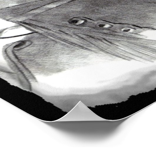 DER PFERDESTRAINER IN Bleistift, Poster (Ecke)