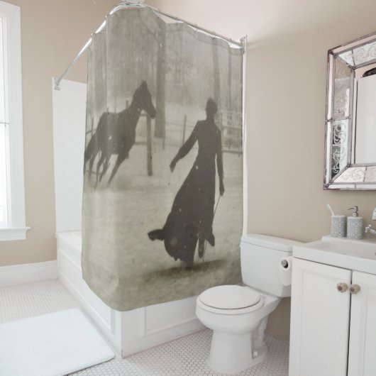 Der Pferdetrainer von Felix Thiollier 1899 Duschvorhang (Beispiel)