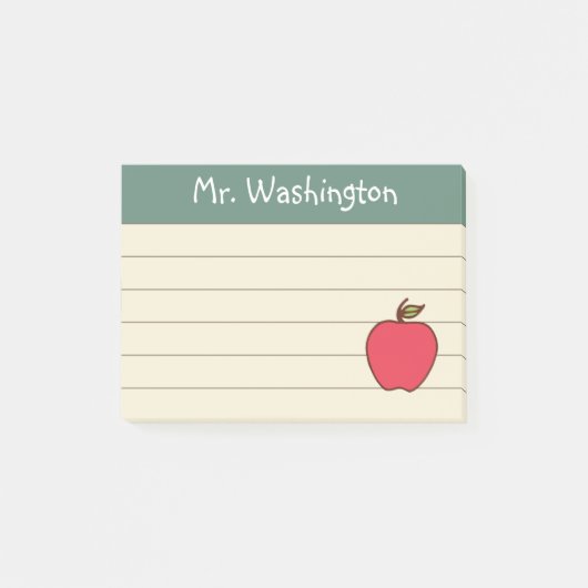 Der Pfosten des Lehrers ist gestrichen. Es ist ein Post-it Klebezettel (Vorderseite)