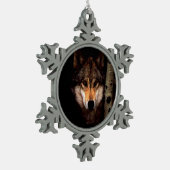 Der Phantom-Wolf Schneeflocken Zinn-Ornament (Links)