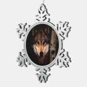 Der Phantom-Wolf Schneeflocken Zinn-Ornament (Rechts)