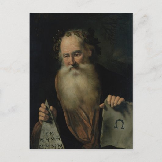 Der Philosoph, 1686 Postkarte (Vorderseite)