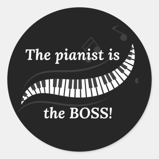 Der Pianist ist der Chef Stickers (Vorderseite)