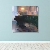 Der Pianist (Musikerin) Leinwanddruck (Insitu (Holzboden))