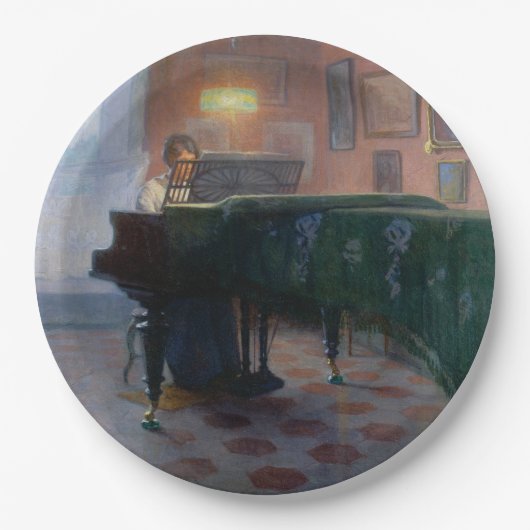 Der Pianist (Musikerin) Pappteller (Vorderseite)