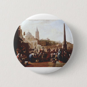 Der Piazza del Popolo in Rom von Johannes Lingelba Button