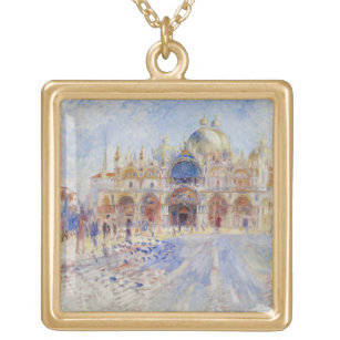 Der Piazza San Marco, Venedig, 1881 (Öl auf Vergoldete Kette