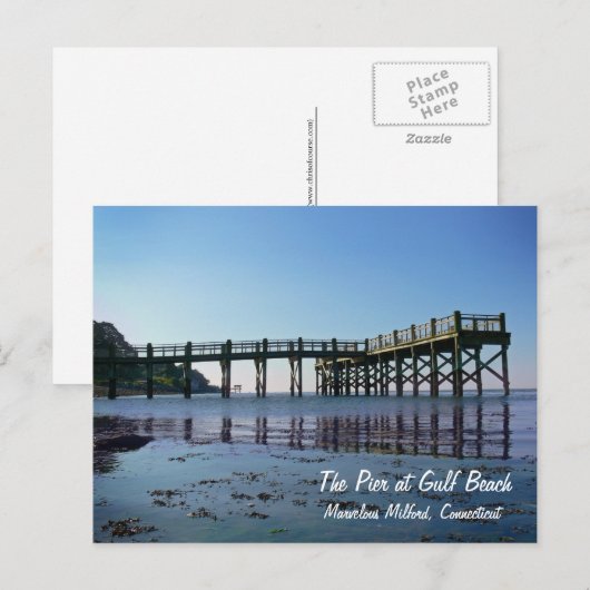 Der Pier am Golf-Strand Postkarte (Vorne/Hinten)
