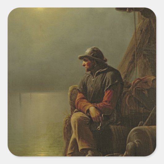 Der Pilot Behalte Watch, 1851 Quadratischer Aufkleber (Vorderseite)