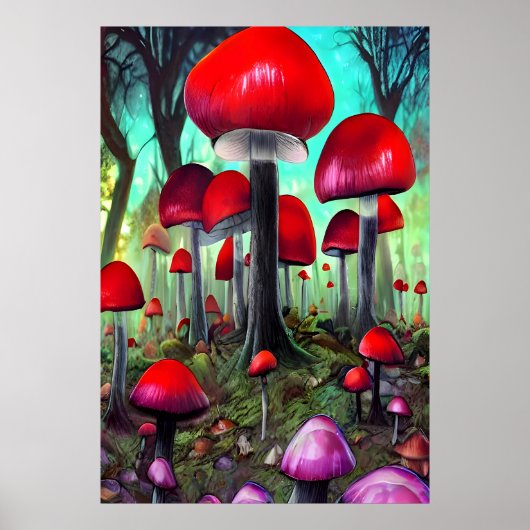 Der Pilzwald | AI Art Poster (Vorne)