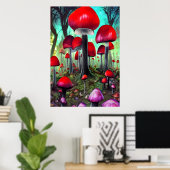 Der Pilzwald | AI Art Poster (Heimbüro)