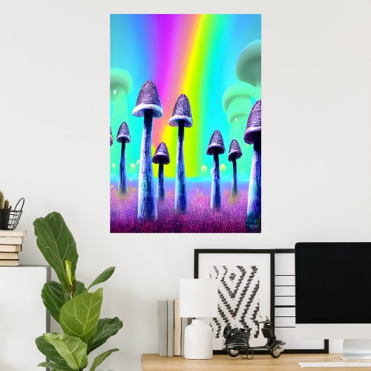 Der Pilzwald | AI Art Poster (Heimbüro)