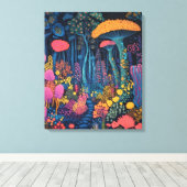 Der Pilzwald ist zauberhaft Leinwanddruck (Insitu (Holzboden))