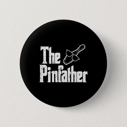 Der Pinfather Bowling-Vater Vatertag Bowler Daddy Button (Vorderseite)