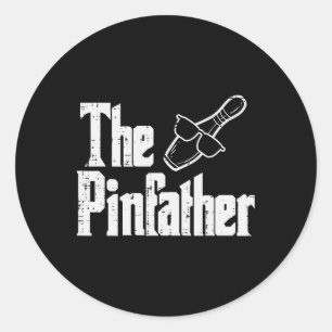 Der Pinfather Bowling-Vater Vatertag Bowler Daddy Runder Aufkleber