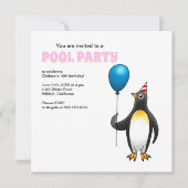 Der Pinguin lädt Sie zu einem Party ein Einladung (Vorderseite)