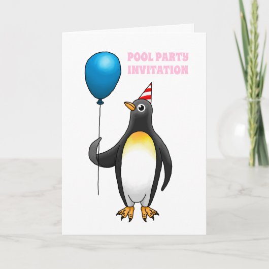 Der Pinguin lädt Sie zu einem Party ein Einladung (Vorderseite)