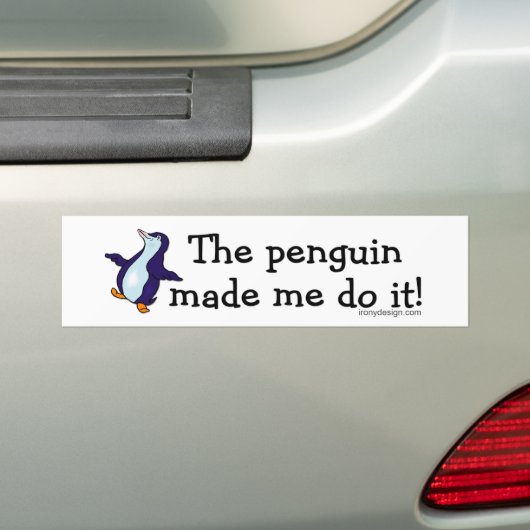 Der Pinguin ließ mich es tun! Autoaufkleber (Auf Auto)