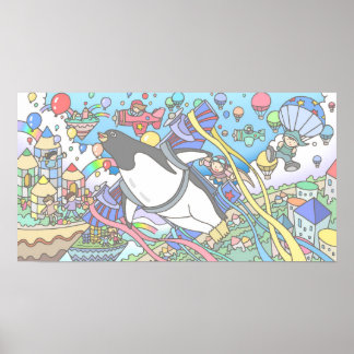 Der Pinguin wollte fliegen. Poster