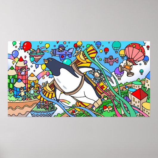 Der Pinguin wollte fliegen. Poster (Vorne)