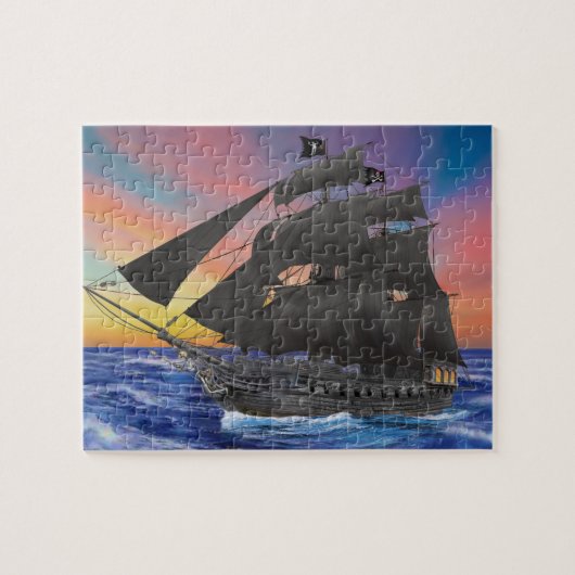 Der Piraten-Schiff des schwarzen Bartes Puzzle (Horizontal)