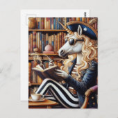 Der Pirateneinstieg mit Kaffee in einem Buchladen Postkarte (Vorne/Hinten)