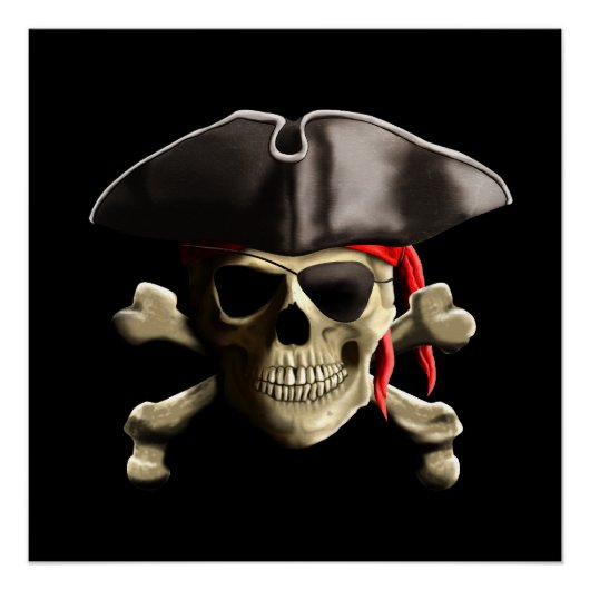 Der Piratenflagge Pirate Skull Poster (Vorderseite)
