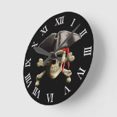 Der Piratenflagge Pirate Skull Runde Wanduhr (Winkel)