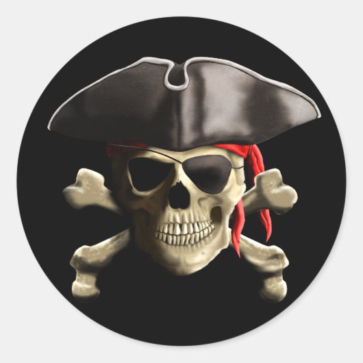 Der Piratenflagge Pirate Skull Runder Aufkleber (Vorderseite)