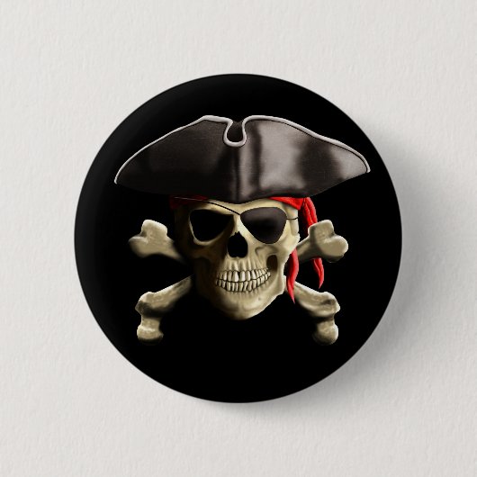 Der Piratenflagge-Piraten-Schädel Button (Vorderseite)