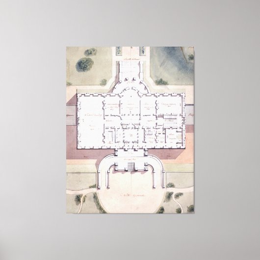 Der Plan des Präsidenten des Weißen Hauses Washing Leinwanddruck (Vorderseite)