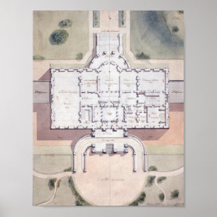 Der Plan des Präsidenten des Weißen Hauses Washing Poster