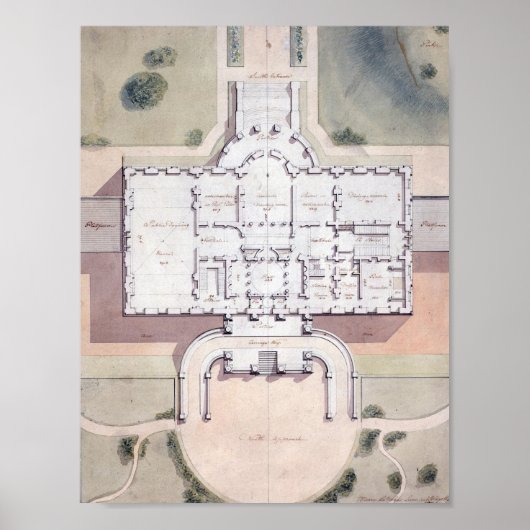 Der Plan des Präsidenten des Weißen Hauses Washing Poster (Vorne)