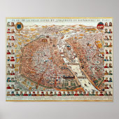 Der Plan von Paris grenzt an eine chronologische Poster (Vorne)