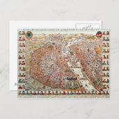 Der Plan von Paris grenzt an eine chronologische Postkarte (Vorne/Hinten)