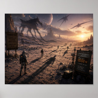 Der Planet, auf dem Schatten zuerst ankommen Poster