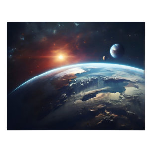 Der Planet Erde aus dem All Fotodruck