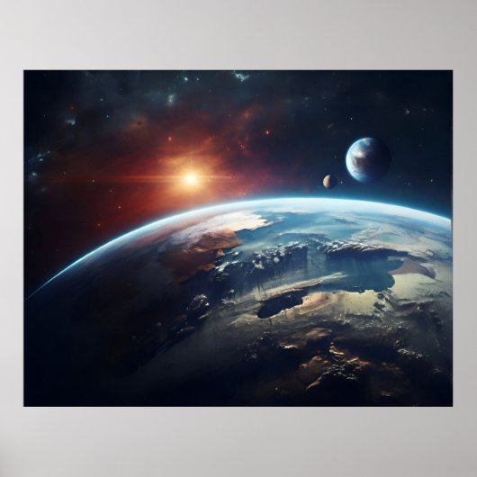 Der Planet Erde aus dem All Poster (Vorne)